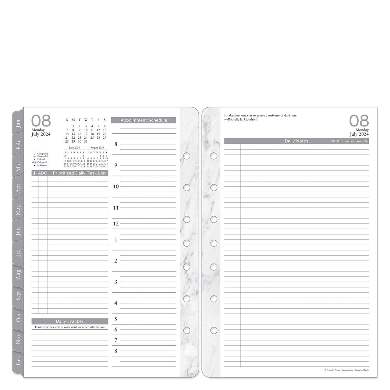 Carrara Two Page Per Day Ring-Bound Planner